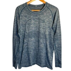 Lululemon Run: Swiftly Tech Long Sleeve CrewSpace Dye Heathered Harbour Blue 10